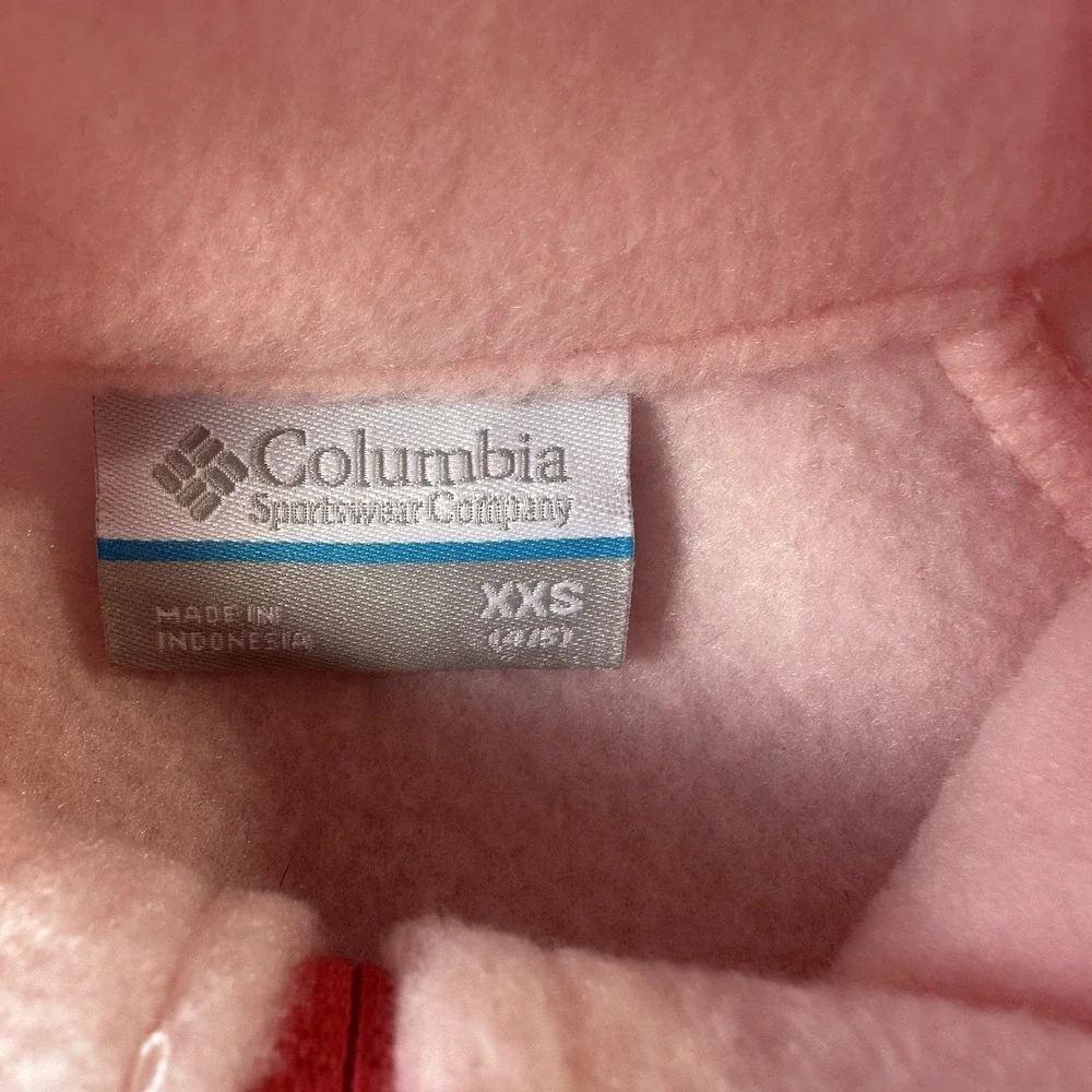 Columbia Girls XXS (4/5) Pink Fleece Jacket Full Zip Long Sleeve Pockets